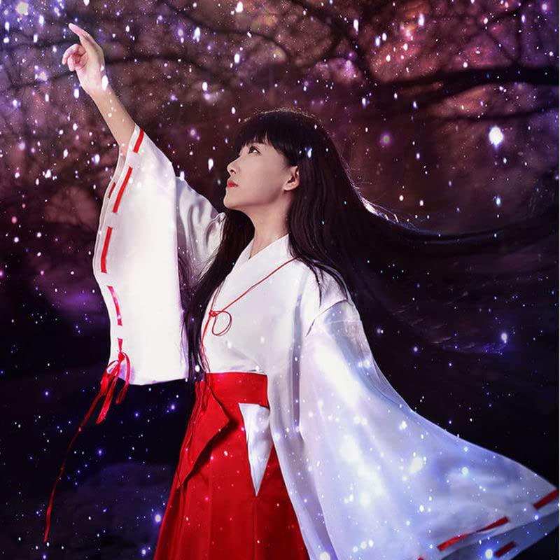 巫女 コスチューム コスプレ ハロウィン イベント 巫女装束 桔梗 衣装 白紐 赤袴 赤太帯 リボン クリスマス. 3点セット - 画像 (2)