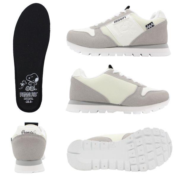 PEANUTS スヌーピー スニーカー レディース 靴 ピーナッツ シンプル おしゃれ かわいい ブラック 黒 ホワイト ベージュ クッション性 SNOOPY PN8369 - 画像 (8)