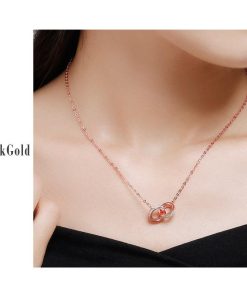 ネックレス レディース ダブルリング アレルギー対応 シルバー ピンクゴールド ポイント消化 アクセサリー ジュエリー 上品 大人 可愛い