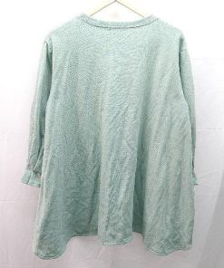 ◇ reca レカ クルーネック 無地 長袖 カットソー サイズF ブルー レディース E