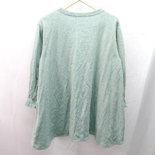 ◇ reca レカ クルーネック 無地 長袖 カットソー サイズF ブルー レディース E