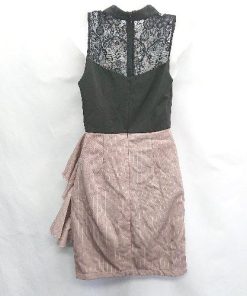 ◇ Θ Dazzy　デイジー 背面首元シアー ノースリーブ ミニ ドレスワンピース サイズM ピンク レディース E