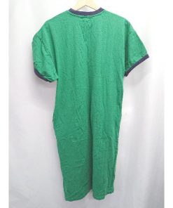 ◇ ⊂ U.S. POLO ASSN. コットン100% 半袖 膝下丈 ワンピース サイズF グリーン レディース E