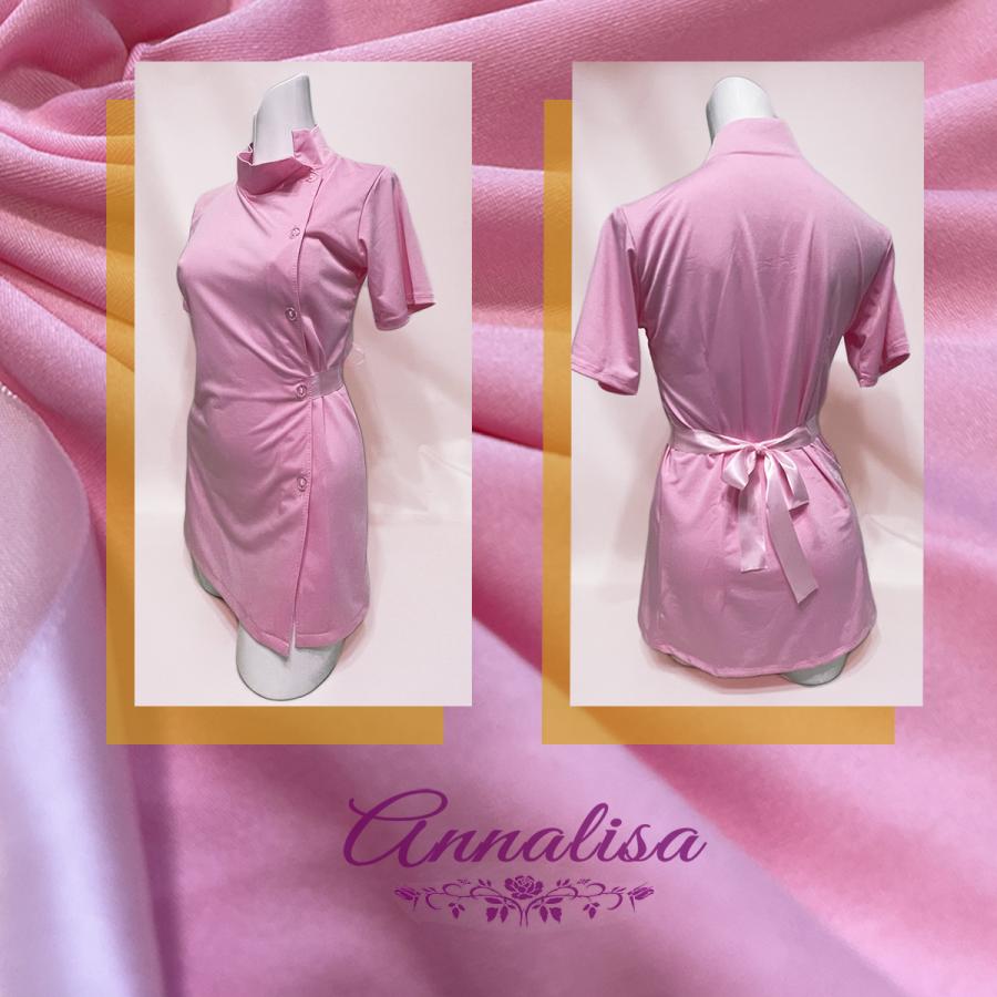 ナース服 コスプレ ストレッチ コスチューム ナース 看護婦 制服 白 ピンク フルセット ハロウィン ジャージ セクシー - 画像 (7)