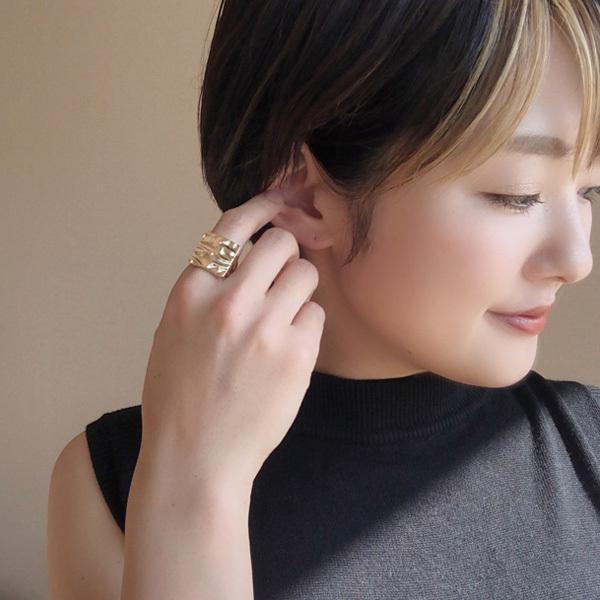 gulamu jewelry 爆買 ウェーブ ゴールドリング 指輪 重ねつけ 上品 女性 お洒落 二次会 パーティ 結婚式 秋 冬 韓国 個性的 プチプラ人気 キレイめ 大人