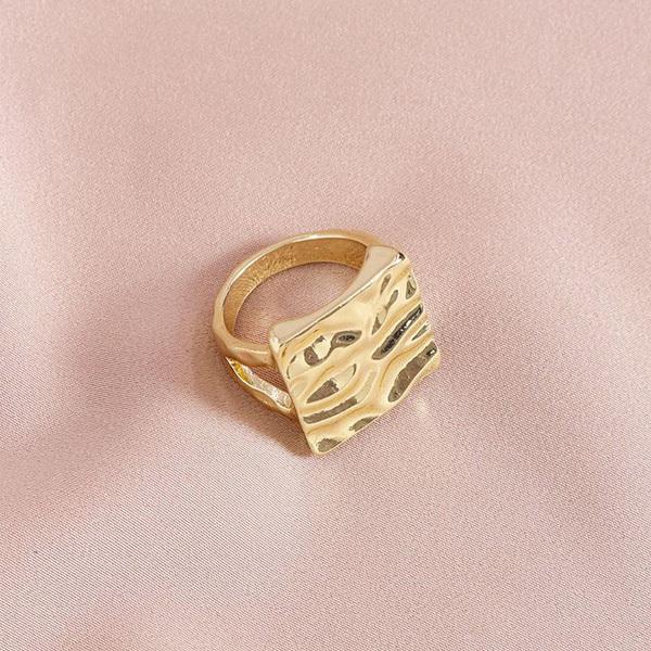 gulamu jewelry 爆買 ウェーブ ゴールドリング 指輪 重ねつけ 上品 女性 お洒落 二次会 パーティ 結婚式 秋 冬 韓国 個性的 プチプラ人気 キレイめ 大人 - 画像 (2)