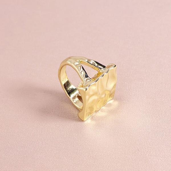 gulamu jewelry 爆買 ウェーブ ゴールドリング 指輪 重ねつけ 上品 女性 お洒落 二次会 パーティ 結婚式 秋 冬 韓国 個性的 プチプラ人気 キレイめ 大人 - 画像 (3)