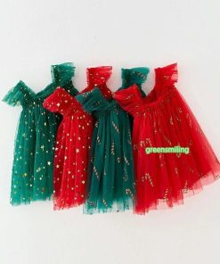 ワンピース チュチュドレス クリスマス ベビーワンピース おしゃれ チュールスカート 子供服 女の子 キッズワンピース baby Dresses 73/80/90/100/110/