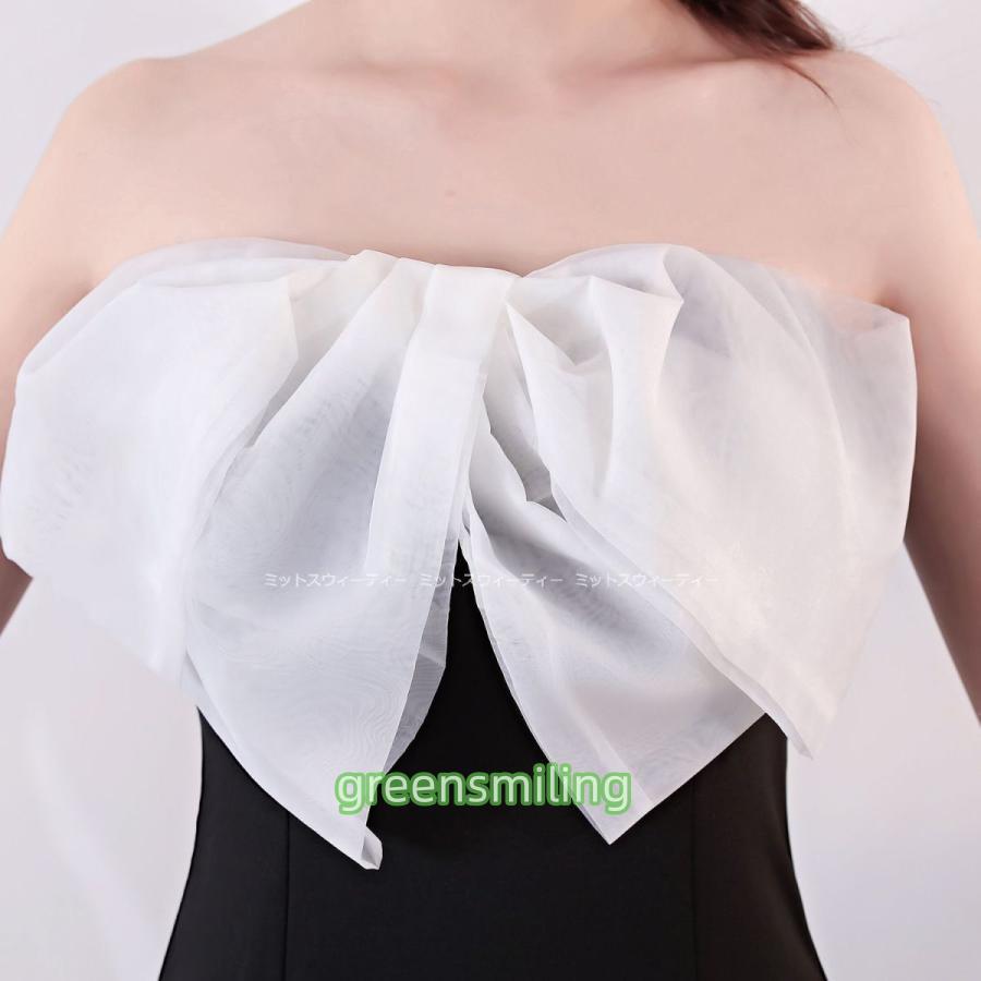 カラードレス 演奏会 発表会 ロングドレス マーメイドライン ビスチェ ホワイト ブラック パーティードレス イブニングドレス 二次会 花嫁 結婚式 キャバドレス - 画像 (4)