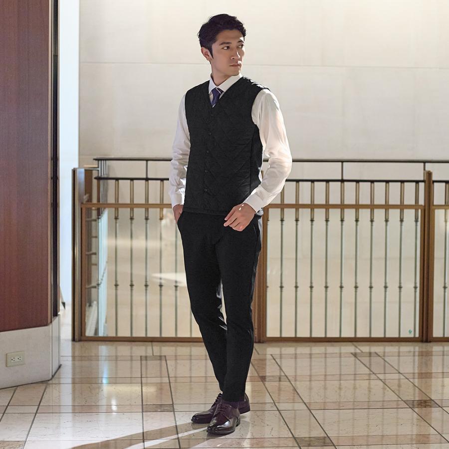 BODY WILD グンゼ ボディワイルド 中綿ベスト メンズ 洗える 秋冬 ビジネス ビジカジ インナーベスト トップス キルティング 吸湿 発熱 M L 紳士 男性 BDW367 - 画像 (4)