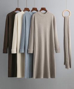 レディース ニットワンピース 大人 ロング丈 ニット ワンピース 秋 冬 長袖 体型カバー 小顔ニット ゆったり 可愛い かわいい おしゃれ 綺麗