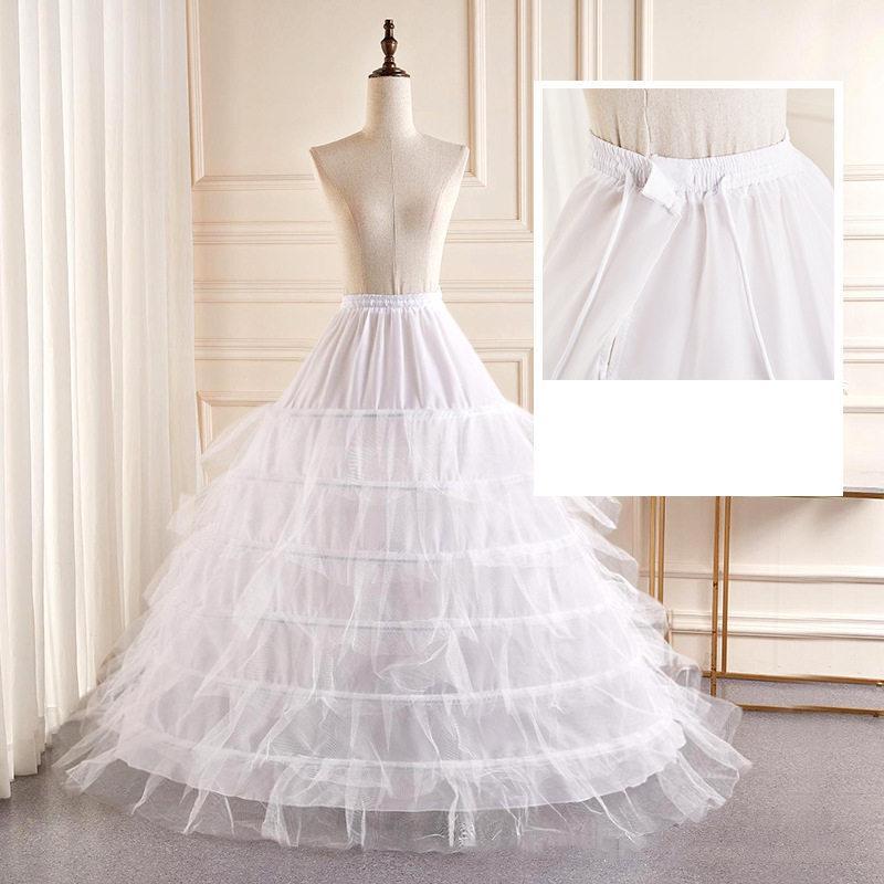 パニエ ホワイト 6層 結婚式 二次会 演奏会 Aライン ロングドレス ダンス衣装 レース ボリュームアップ アンダースカート インナー 送料無料 - 画像 (3)