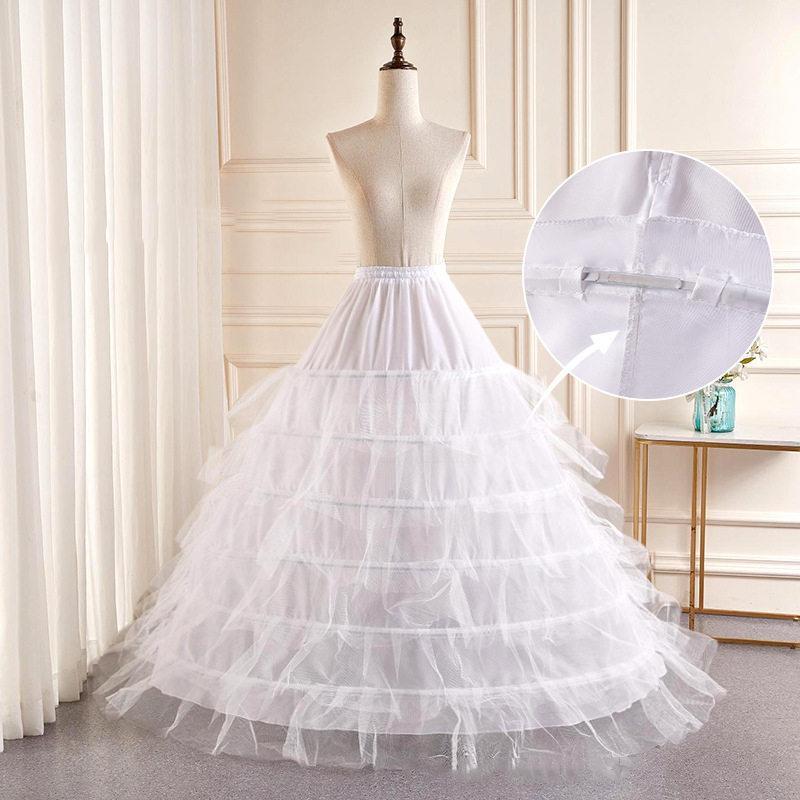 パニエ ホワイト 6層 結婚式 二次会 演奏会 Aライン ロングドレス ダンス衣装 レース ボリュームアップ アンダースカート インナー 送料無料 - 画像 (4)