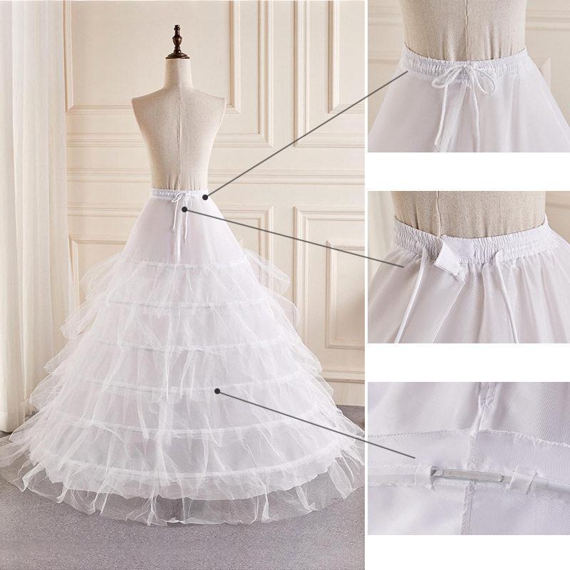 パニエ ホワイト 6層 結婚式 二次会 演奏会 Aライン ロングドレス ダンス衣装 レース ボリュームアップ アンダースカート インナー 送料無料 - 画像 (5)