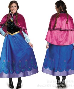 2024 ハロウィン アナ ドレス ワンピース マント 2点セット コスプレ 衣装 プリンセス コスチューム アナ雪 パーティー 宴会 文化祭 変装 大人用