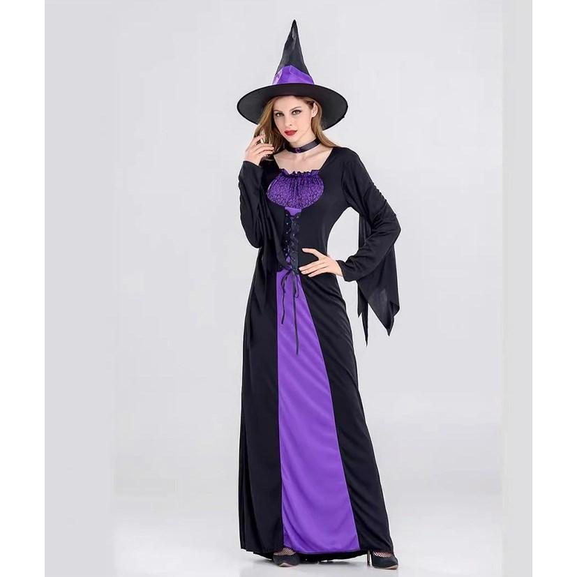 ハロウィン 衣装 魔女 レディース コスチューム 大人用 ワンピース 3点セット ドレス コスプレ 仮装子供 お姫様 ハロウィン衣装 - 画像 (4)