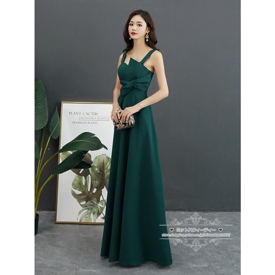 【大特価】カラードレス グリーン 黒 白 赤 カクテルドレス ロングドレス パーティードレス 発表会 演奏会 ステージドレス イブニングドレス ノースリーブ - 画像 (5)