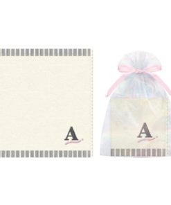 カミ222949【送料無料】【セット商品】【6枚入り】【オリジナル】プチギフトタオルin巾着【A】【イニシャル】【オーロラ】【たおる】【ハンカチ】【ハンドタオ…