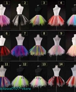 カラフル15色パニエ ボリューム感たっぷりのチュチュスカート、ふんわりボリュームアップ、ウエスト調節可能、大人用 18cqz08