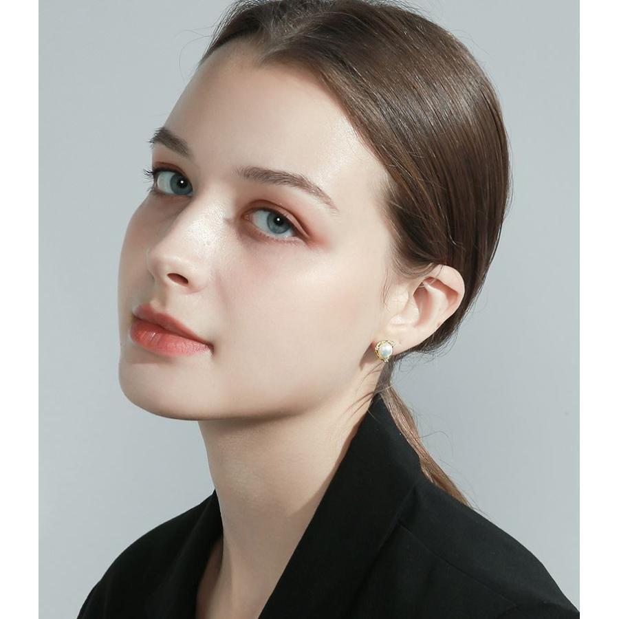 ピアス レディース シルバー925 スワロフスキー 淡水パール 可愛い 両耳 誕生日 記念日 クリスマス 母の日 テレワーク ランチ会 金属アレルギー対応