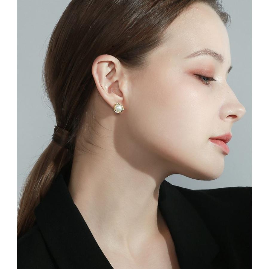 ピアス レディース シルバー925 スワロフスキー 淡水パール 可愛い 両耳 誕生日 記念日 クリスマス 母の日 テレワーク ランチ会 金属アレルギー対応 - 画像 (3)