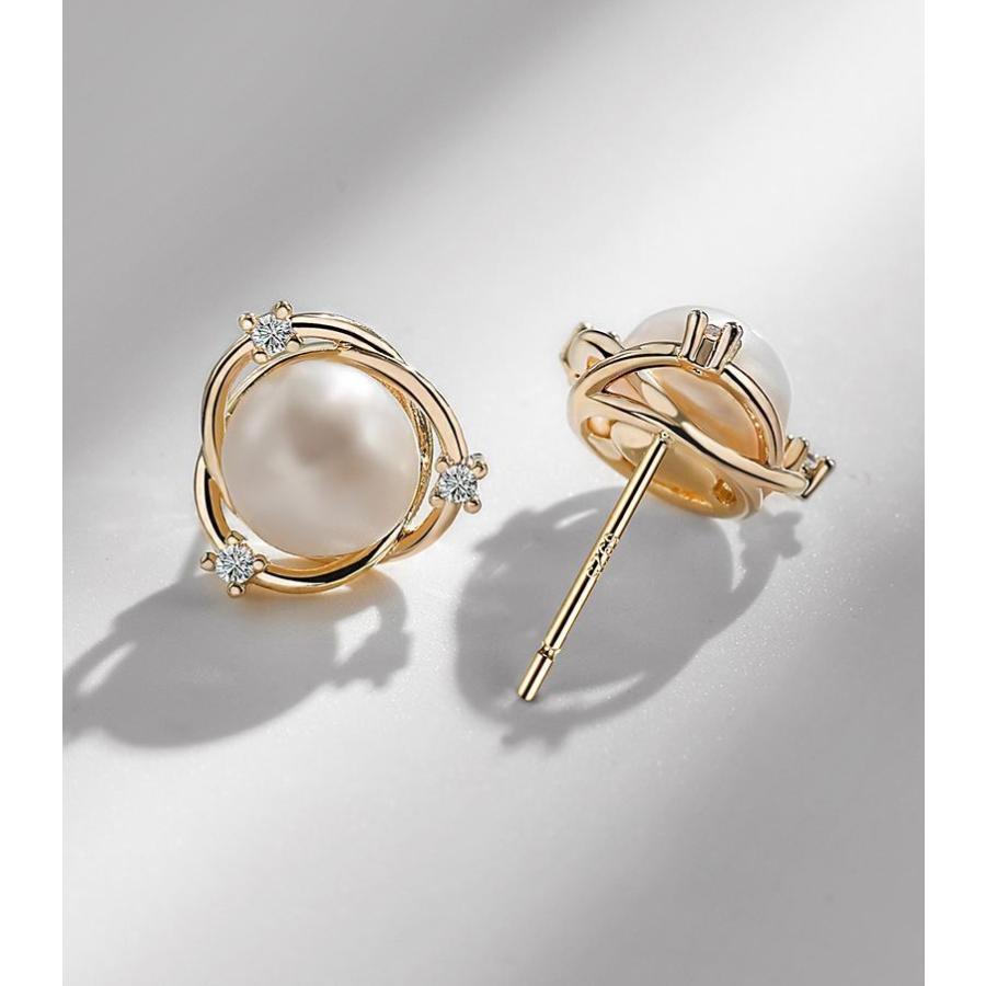 ピアス レディース シルバー925 スワロフスキー 淡水パール 可愛い 両耳 誕生日 記念日 クリスマス 母の日 テレワーク ランチ会 金属アレルギー対応 - 画像 (8)