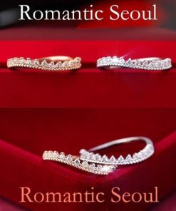 指輪 リング K18 指先にエレガントな雰囲気/SWAROVSKIティアラリング/重ね付き重宝/K18RGP指輪/3COLOR