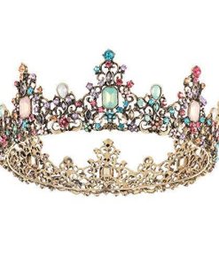 SNOWH Baroque Queen Crowns and Tiaras, Crystal Wedding Crown for Women, Vin