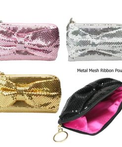 リボンポーチ 昭和レトロ メタルメッシュ 小物/タバコポーチ ゴールド/9066ｘ１本/送料無料メール便  箱無し