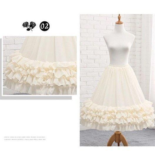 パニエ ロリータ 1本ワイヤー 普段使い ゴスロリ ソフトチュール Lolita コスチューム ボリューム ゴムウエスト 骨あり ふわふわ - 画像 (7)