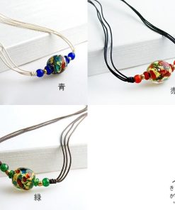 「金彩 1 ネックレス」トンボ玉 ネックレス ガラス ゴールド ペンダント