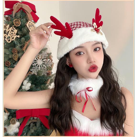 2023年 新品ト クリスマス 帽子 サンタ 毛糸 子供 大人 サンタ帽子 コスプレ 変装 新年 プレゼント パーティー イベント 友達 家族 - 画像 (2)