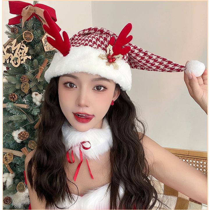 2023年 新品ト クリスマス 帽子 サンタ 毛糸 子供 大人 サンタ帽子 コスプレ 変装 新年 プレゼント パーティー イベント 友達 家族 - 画像 (3)