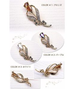 ブローチ ピン レディース ストール留め チューリップ 花 フラワー スワロフスキー f4 セレモニー 卒園式 入園式 卒業式 入 クリスマス