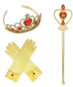 美女と野獣 ベル Belle 子供 ドレス コスチューム 豪華セット プリンセスドレス ティアラ グローブ 100 110 120 130