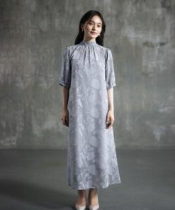DRESS+ ドレスプラス ワンピース ジャガード ドレス 2way （グレー）