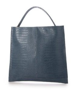 モードフルーレ MODE FOURRURE イタリアンカーフクロコ型押ワンショルダーバッグ （ダークスカイ）