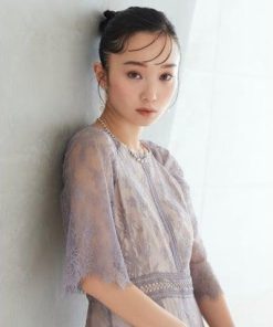 RUIRUE BOUTIQUE ルイルエブティック ラッセルレースAラインワンピースドレス （グレープ）