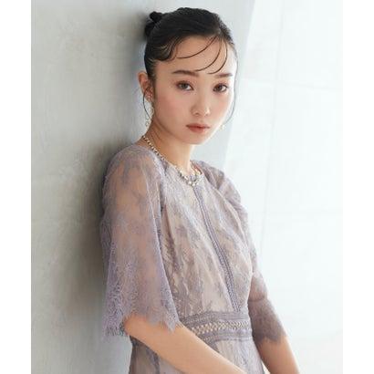 RUIRUE BOUTIQUE ルイルエブティック ラッセルレースAラインワンピースドレス (グレープ)