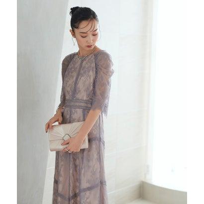 RUIRUE BOUTIQUE ルイルエブティック ラッセルレースAラインワンピースドレス (グレープ) - 画像 (4)