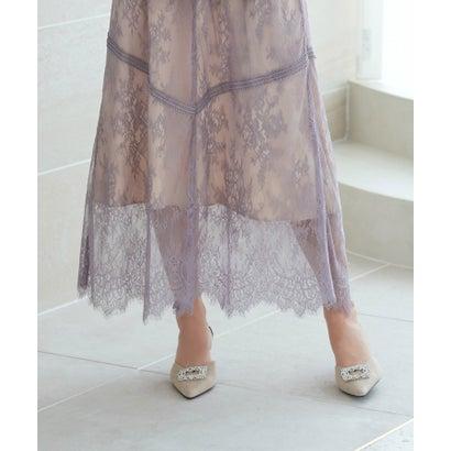 RUIRUE BOUTIQUE ルイルエブティック ラッセルレースAラインワンピースドレス (グレープ) - 画像 (5)