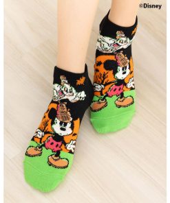 Disney (Desney100周年)ミッキーマウス 探偵 おばけ スニーカー丈 ソックス 23-25cm ディズニー ハロウィン 福助 靴下