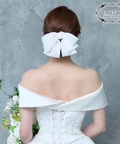 リボン ヘッドドレス 髪飾り りぼん サテン 大ぶり 大きめ 華やか 花嫁 結婚式 ウェディング ウエディング ブリスリボン