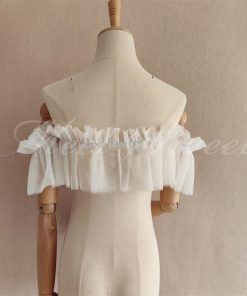 ドレスアレンジ ウェディングボレロ ウエディングボレロ ショール フリル 花嫁 結婚式 二次会 披露宴 お色直し 前撮り オフショルダー かわいい オフホワイト
