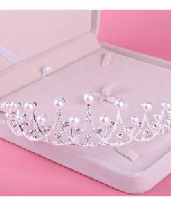 A05073 上品な輝き ウェディング アクセサリー ティアラ+イヤリング+ネックレス 花嫁3点セット