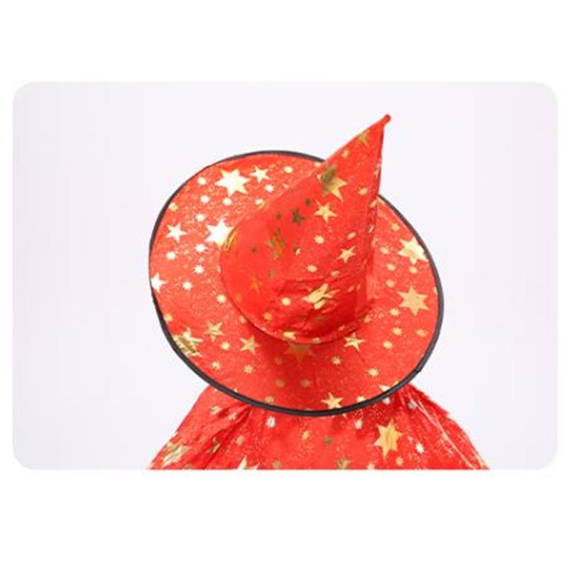 「爆買」 ハロウィン マント 子供 仮装 キャップ 2点セット 女の子 男の子 キッズ 魔法使い コスチューム コスプレ 魔女 お化け 衣装 道具 - 画像 (2)