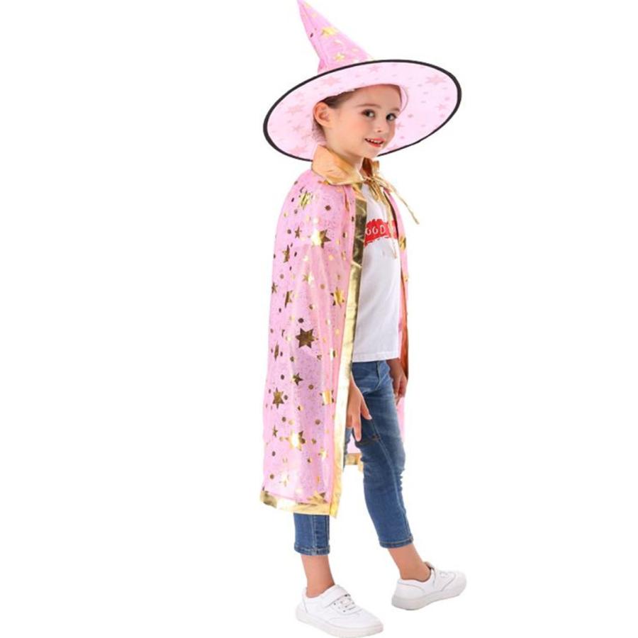 「爆買」 ハロウィン マント 子供 仮装 キャップ 2点セット 女の子 男の子 キッズ 魔法使い コスチューム コスプレ 魔女 お化け 衣装 道具 - 画像 (6)