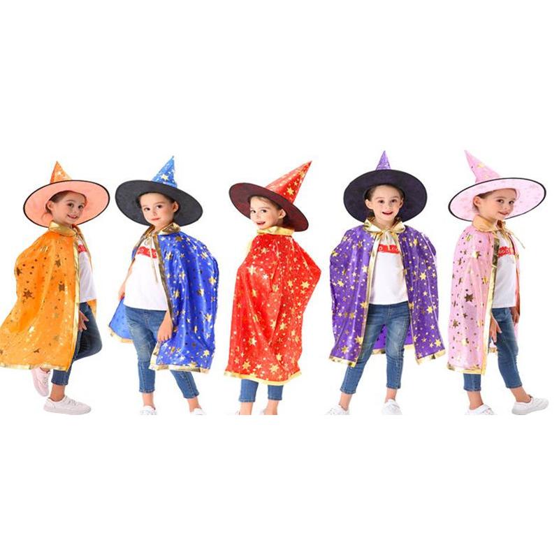 「爆買」 ハロウィン マント 子供 仮装 キャップ 2点セット 女の子 男の子 キッズ 魔法使い コスチューム コスプレ 魔女 お化け 衣装 道具 - 画像 (9)