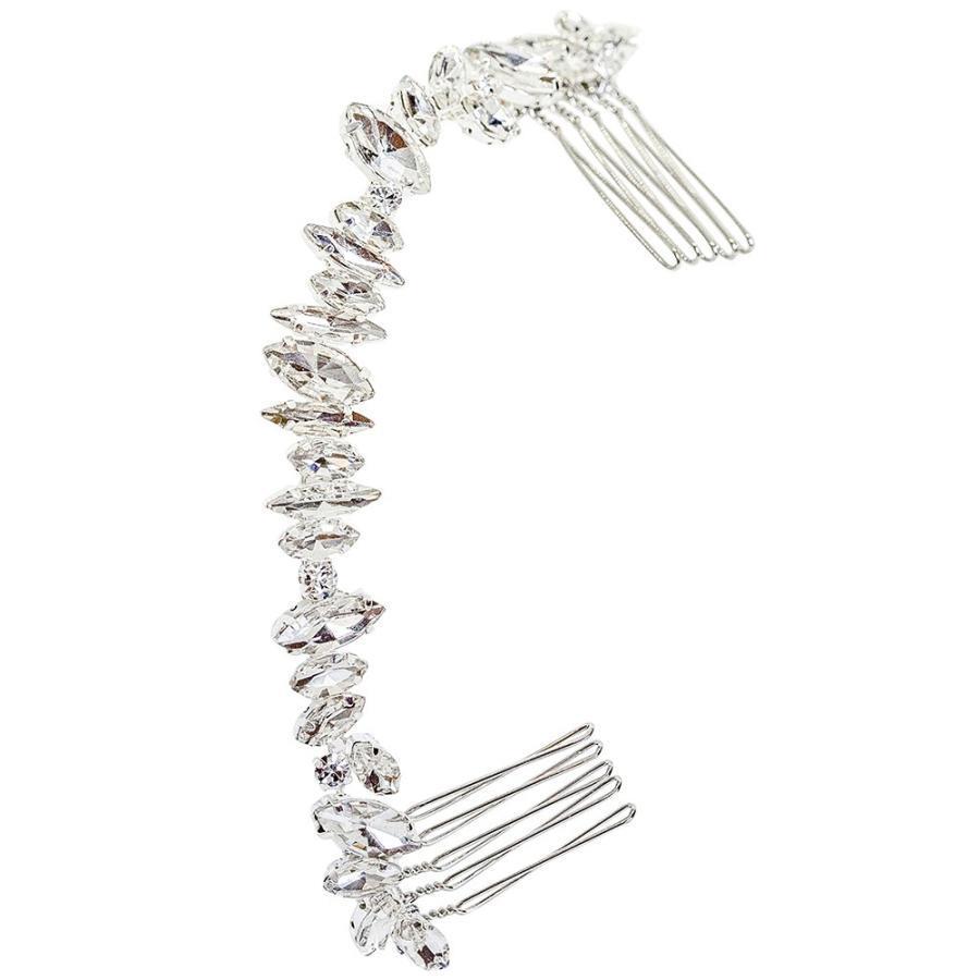 ヘッドドレス コーム シンプル ヘアアクセサリー 二次会 発表会 結婚式 花嫁 和装 着物 挙式 パーティー ウェディング ブライダル シルバー ゴールド - 画像 (2)