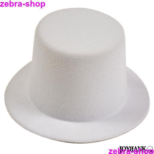 ミニハット 装飾なし 白 黒 ドール キッズ 素材 ハンドメイド 帽子 小さい シルクハット インテリア ファッション ウェディング - 画像 (2)